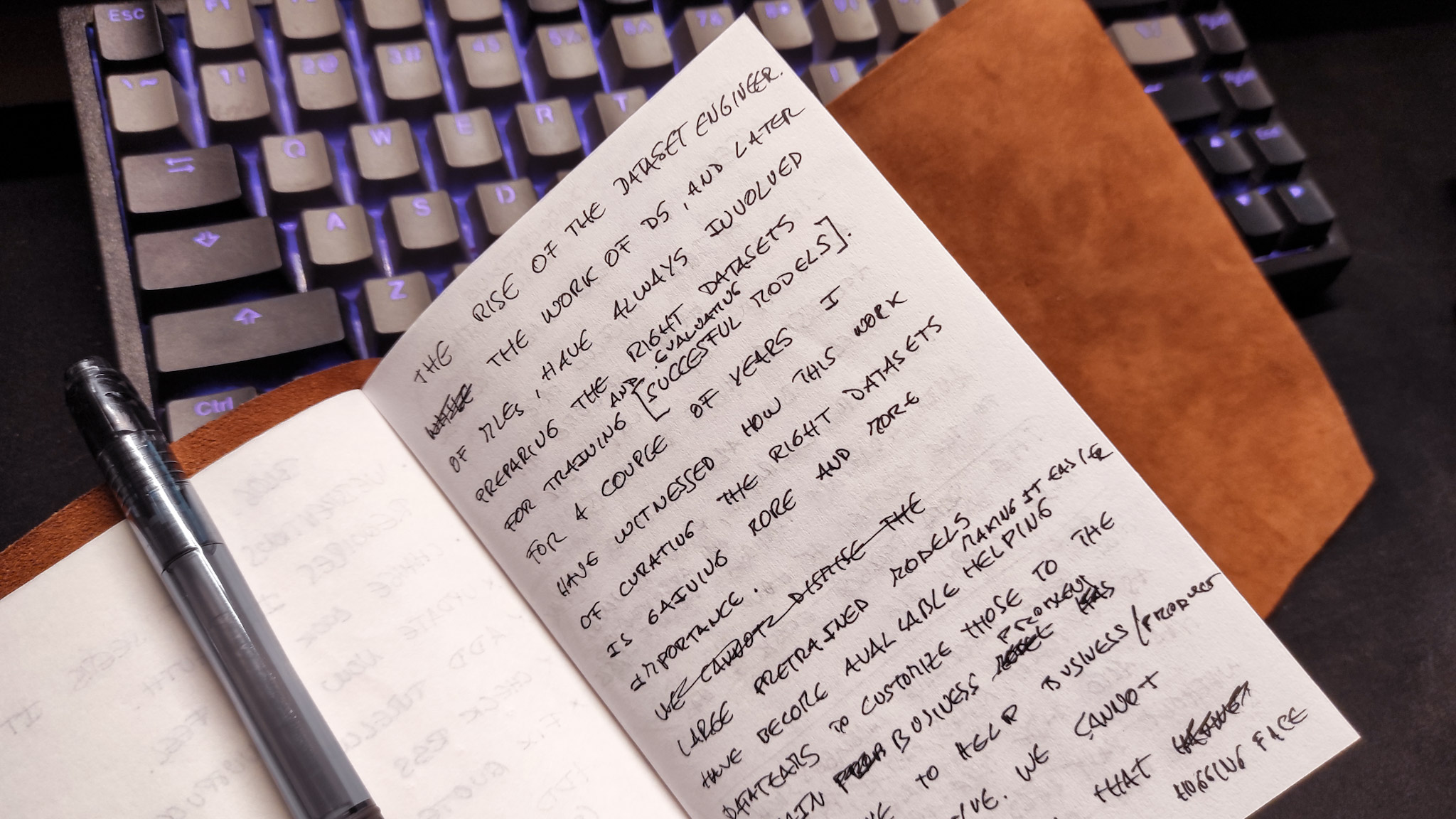 My notebook and pen