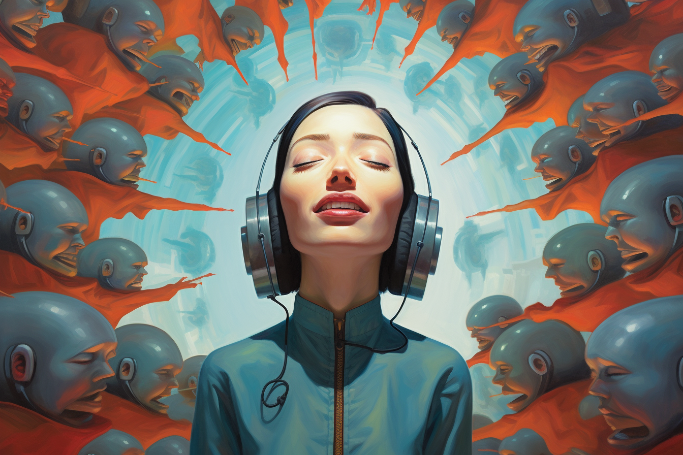 Midjourney 5.2 Aaron Jasinski's painting depicting headspace --ar 3:2